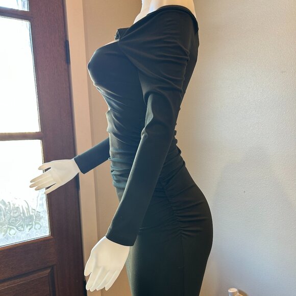 Susana Monaco Hunter Green Bodycon Dress - Picture 3 of 6